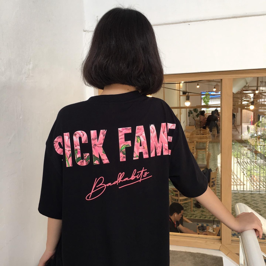 Áo thun tay lỡ TEEKO phông Unisex nam nữ Cotton oversize form rộng Habit Sick Fame