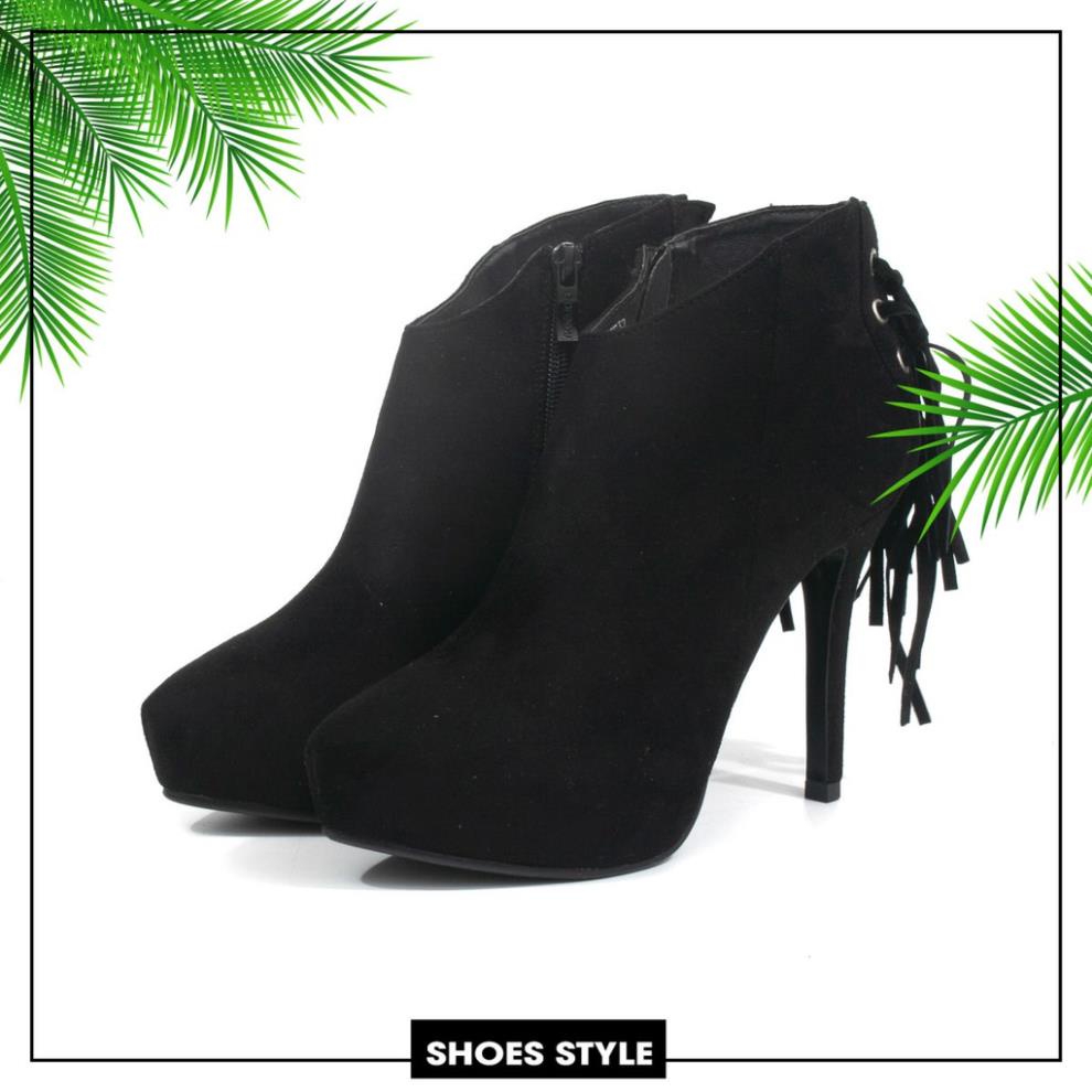 Boots 7cm Da lộn, khóa kéo, đế đúp, phối dây, Ankle boots Mã BO100315-1 (1) YAN
