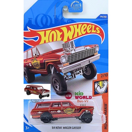 Xe mô hình Hot Wheels basic '64 Nova Wagon Gasser GHD05, 40K.