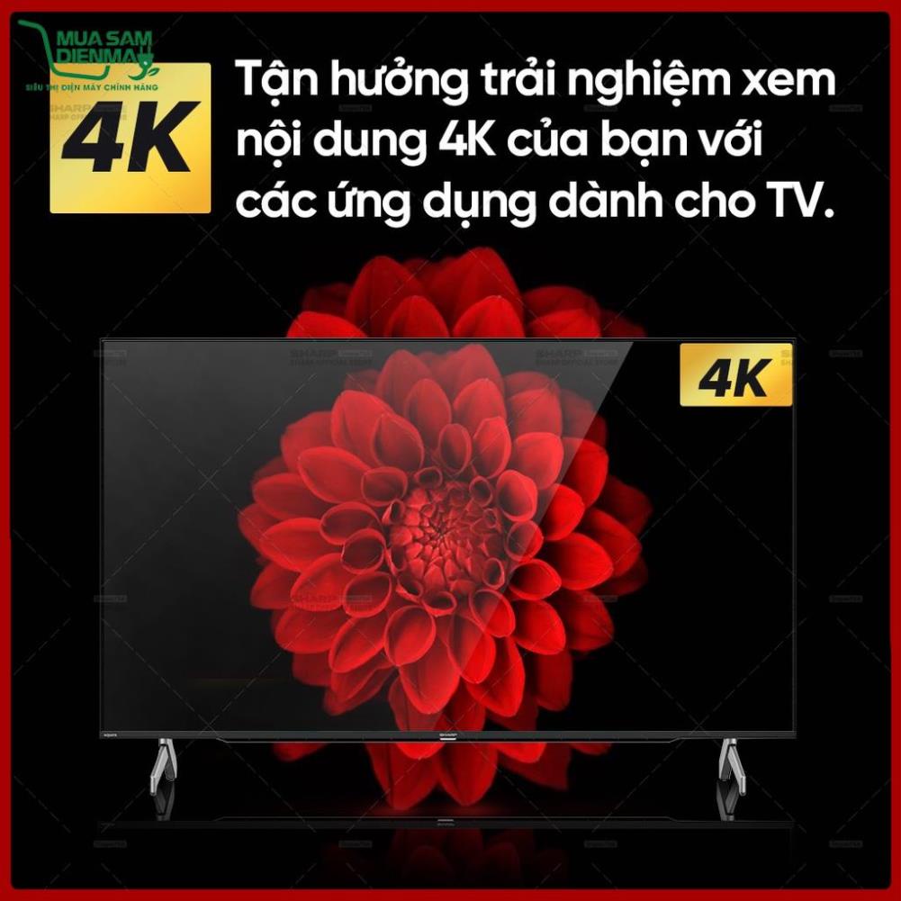 TV Sharp 50inch 4T-C50DK1X LED 4K Ultra HD Hàng Malaysia, Android 11.0 Google Play Netflix Tìm Kiếm Giọng Nói