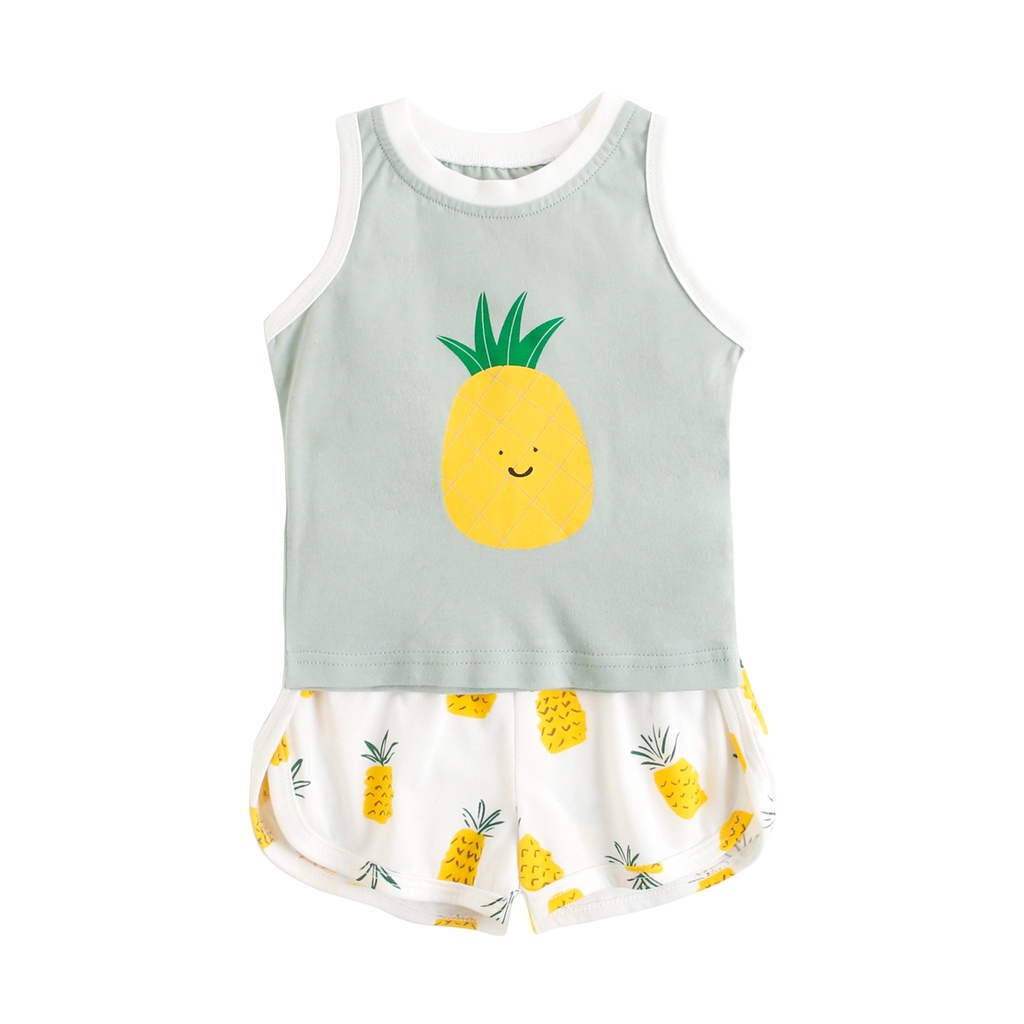 Bộ đồ Sanlutoz vải cotton họa tiết dễ thương thời trang mùa hè cho bé trai