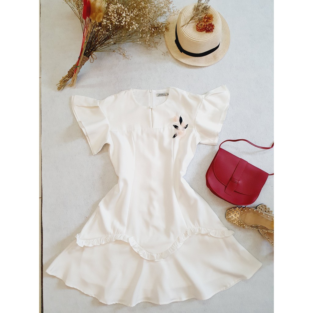 Đầm nữ Segio Dress TK344 Dáng Xòe Chữ A Màu Trắng Size S M L Dùng Đi Tiệc Công Sở Đi Chơi