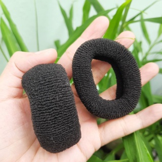 Túi 5 dây cột tóc trơn màu đen giãn nhiều (bản 2-3cm)