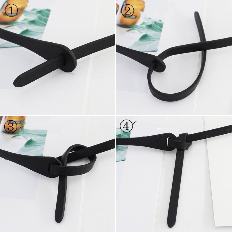 Đai thắt váy mảnh Đai thắt eo bản nhỏ không khóa 1.0cm