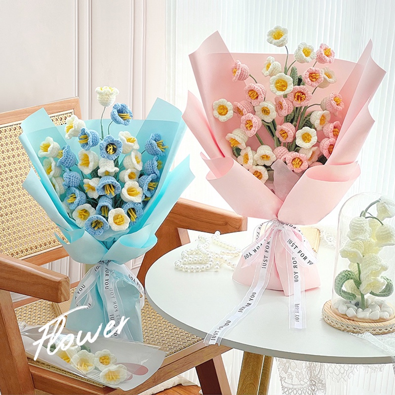 Bó Hoa Giả Màu Kẹo Dễ Thương Dùng Trang Trí DIY