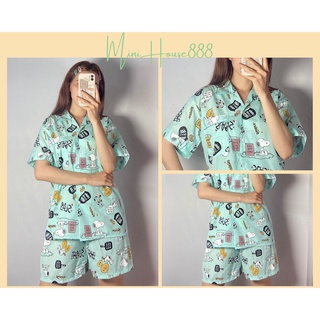 (Ảnh Thật , Sẵn ) Đồ Ngủ Pyjama Thái Lan Hoạ tiết chú cho snoopy quần cộc from to oversize MiniHouse888