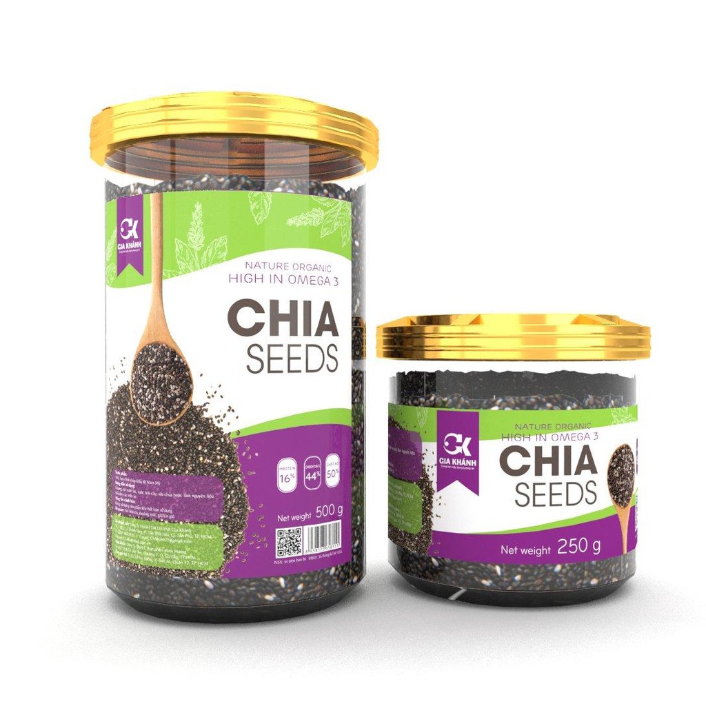 Hạt Chia Mỹ Organic Gia Khánh - khối lượng 250g/ 500g - Thực phẩm dinh dưỡng