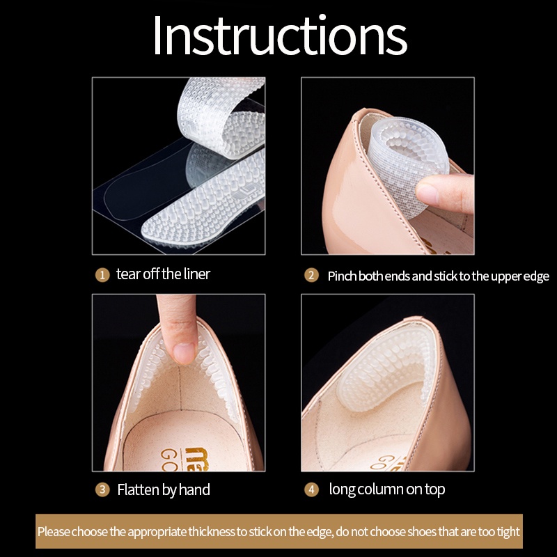 1 Cặp Đệm Silicone Lót Gót Chân Giảm Đau Chống Mòn