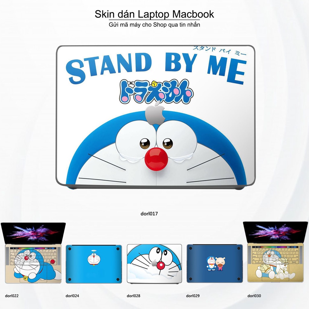 Skin dán Macbook mẫu Doraemon (đã cắt sẵn, inbox mã máy cho shop)