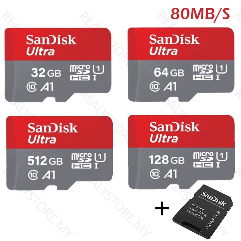 Thẻ Nhớ Micro Sd Sandisk Ultra A1 Class 10 (80mb / S 32gb / 64gb / 128gb / 256gb /) Pro Micro Sd Uhs-i | BigBuy360 - bigbuy360.vn