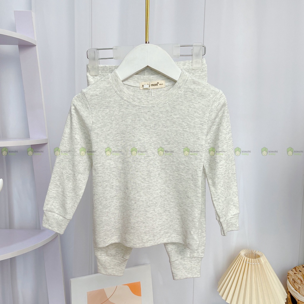Bộ Dài Tay Cho Bé Trai, Bé Gái Minky Mom Vải Cotton Borip Bo Gấu, Đồ Bộ Cho Bé Mặc Nhà Thu Đông MKMTD2213