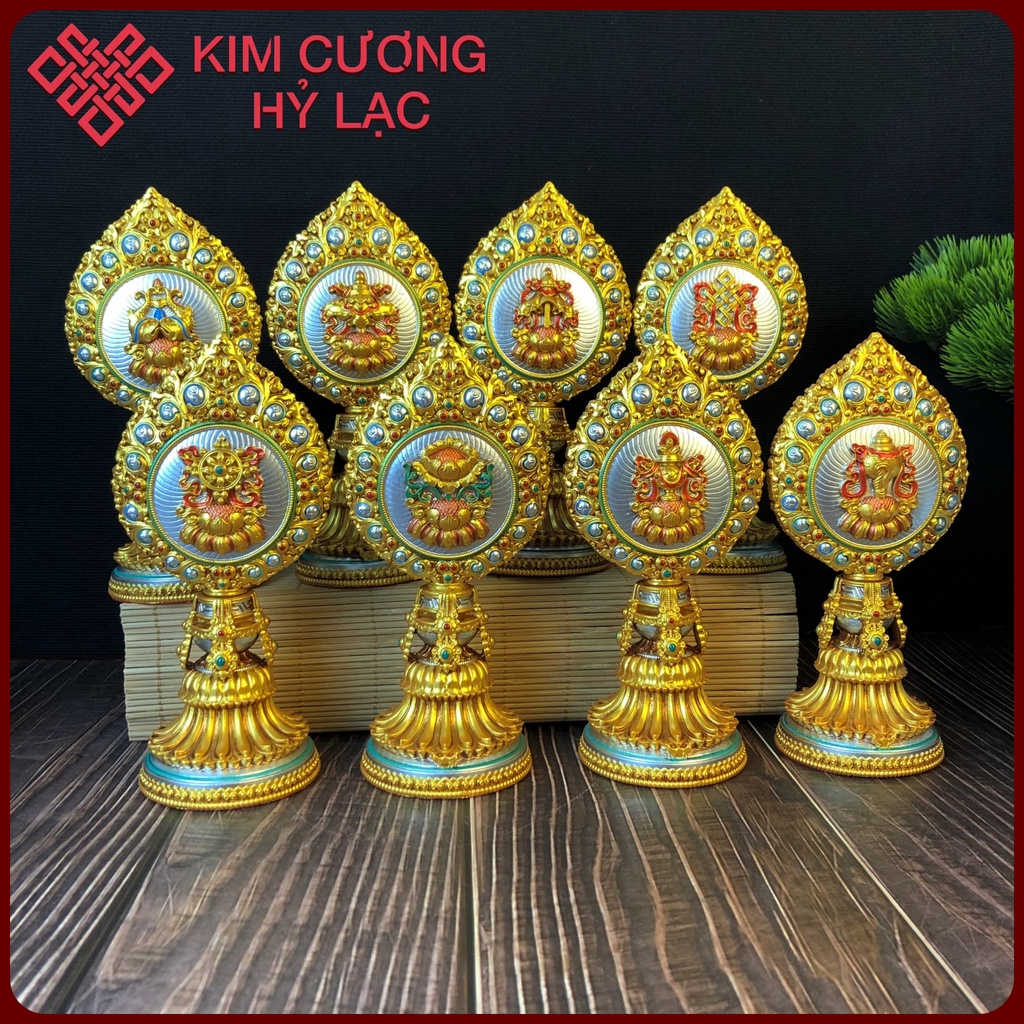 Bát Cát Tường  Mật Tông [Kim Cương Hỷ Lạc] 18 Cm
