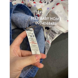 Set yếm mickey kèm áo bé gái
