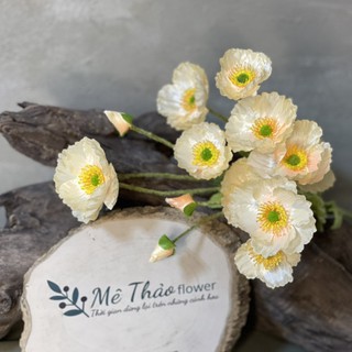[Ảnh shop chụp] Chùm Hoa Poppy, Anh Túc Giả Trang Trí Nội Thất, Decor Phòng Khách, Quán Cafe Mê Thảo Flower