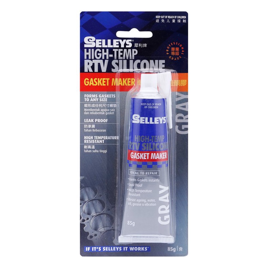 KEO THAY THẾ RON, CHỊU NHIỆT, SILICONE CHỊU NHIỆT - SELLEYS XÁM/ ĐỎ 85GR
