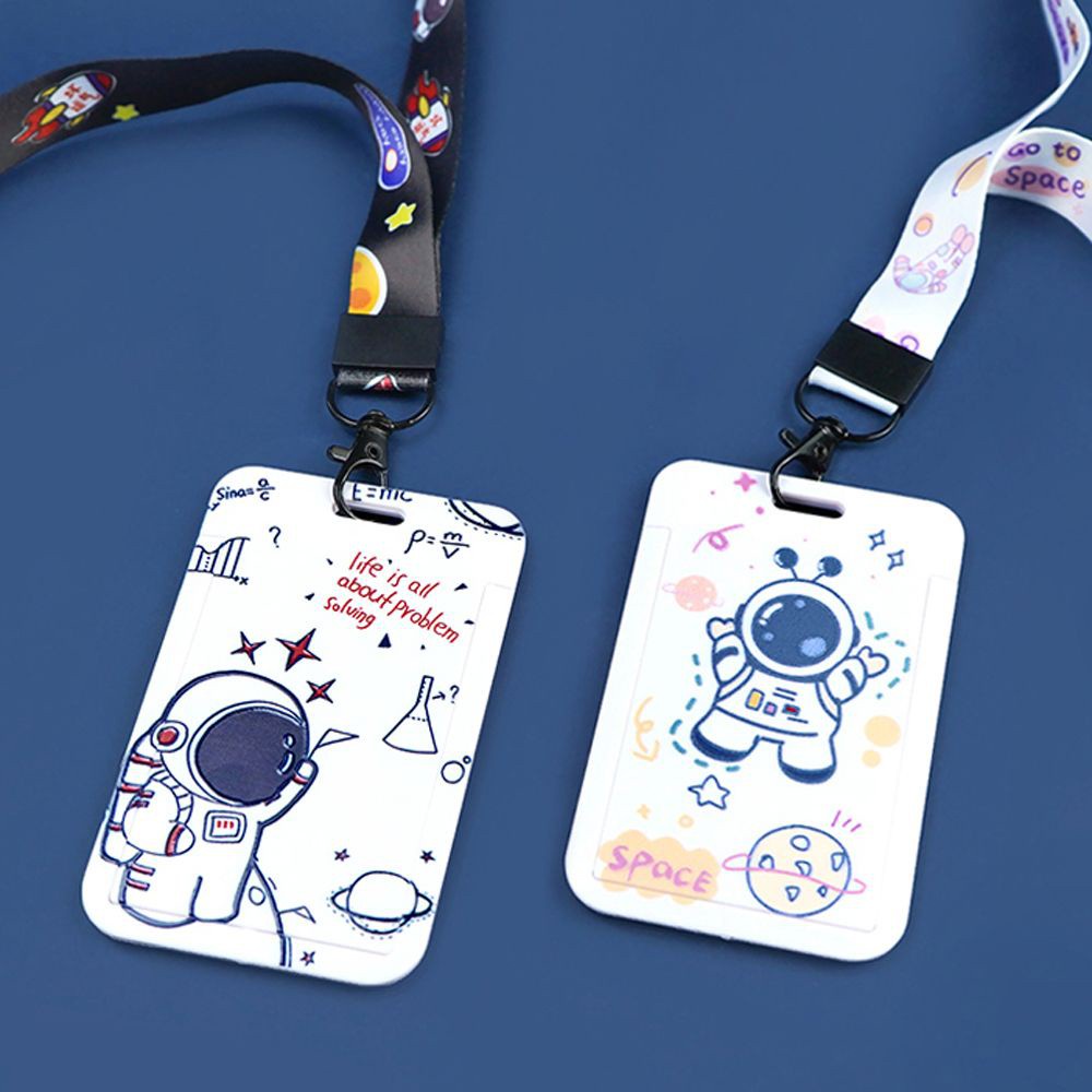 Bao Đựng Thẻ Có Dây Đeo Dài In Hình Phi Hành Gia Hoạt Hình Dễ Thương