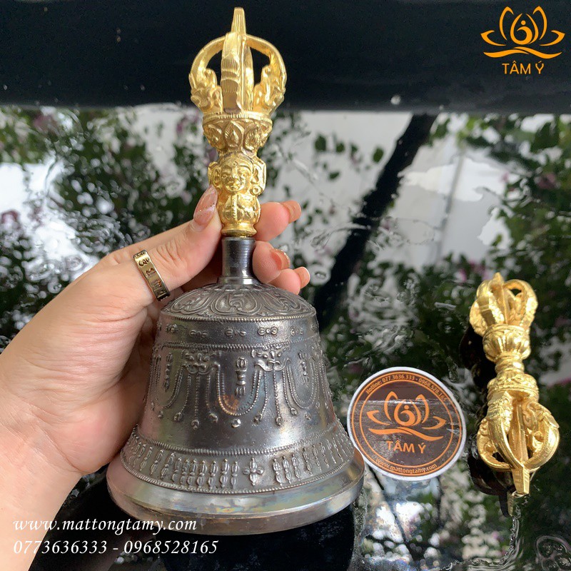 Chuông Chày Kim Cang Thủ Công Nepal 5 chẽ - 9 chẽ nhiều kích thước nhiều họa tiết Mật Tông