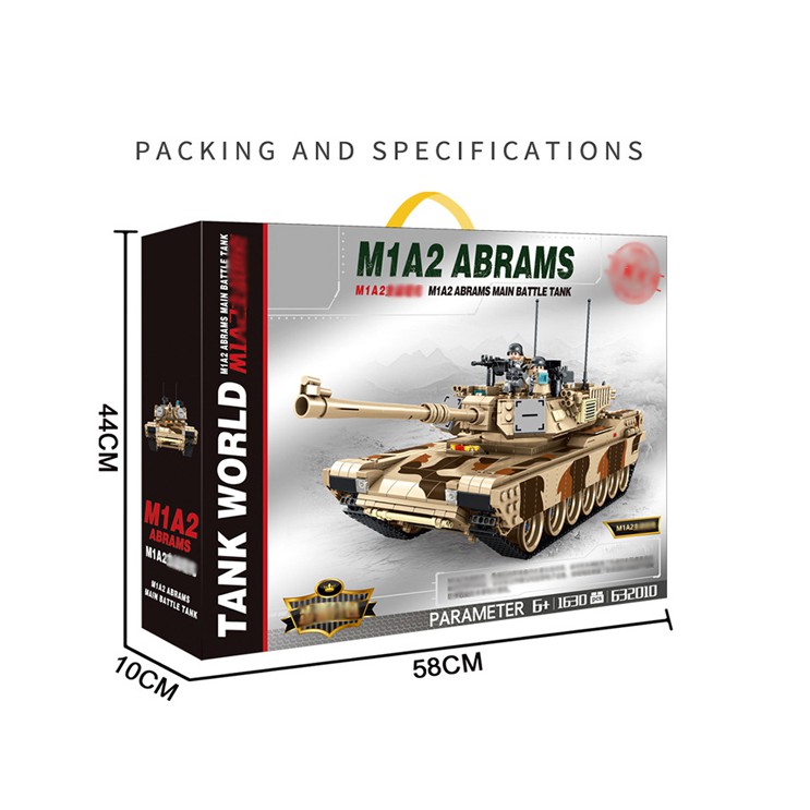 Bộ Đồ Chơi Lắp Ghép Kiểu LEGO Mô Hình Xe Tăng M1A2 ABRAMS PANLOS 632010 Với 1630 Chi Tiết