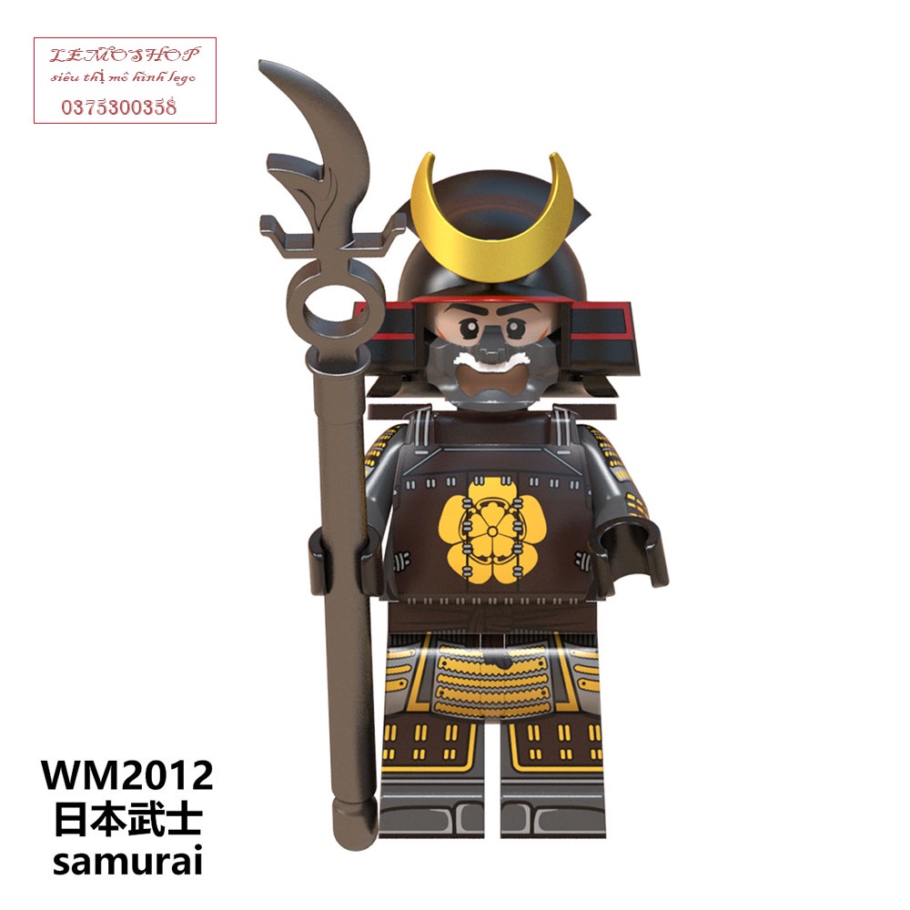 Đồ chơi xếp hình Minifigures - nhân vật Samurai Shogun võ sĩ đạo Nhật Bản Lemoshop,đồ chơi lắp ráp trẻ em wm6096