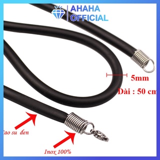 Dây chuyền nam cao su đen ahaha.officical kích cỡ 5mm thiết kế khóa 2 đầu bằng inox thép không gỉ PTDCNA39