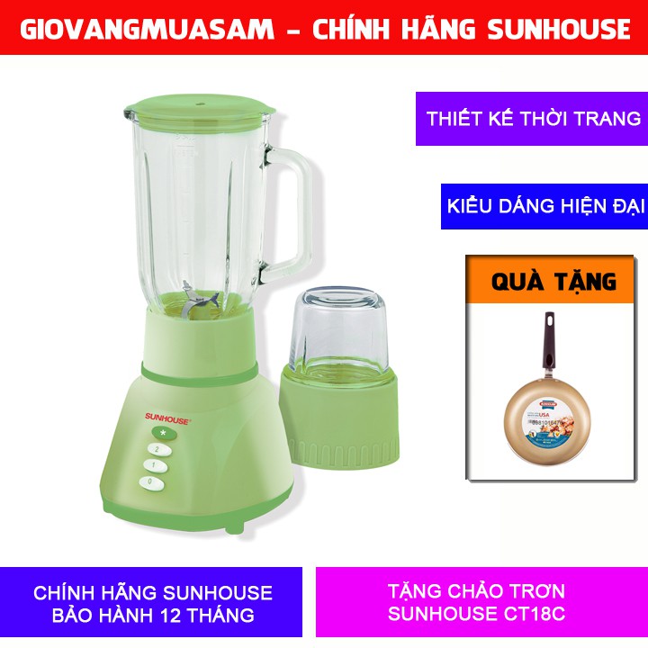 MÁY XAY SINH TỐ 2 CỐI SUNHOUSE SHD5112 + Tặng chảo Sunhouse CT18C