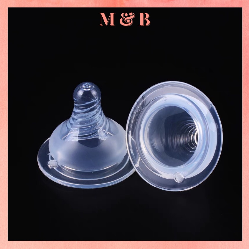 Núm ti, núm vú silicon siêu mềm, siêu co giãn Size S, M, L, Sử dụng được cho hầu hết các loại bình