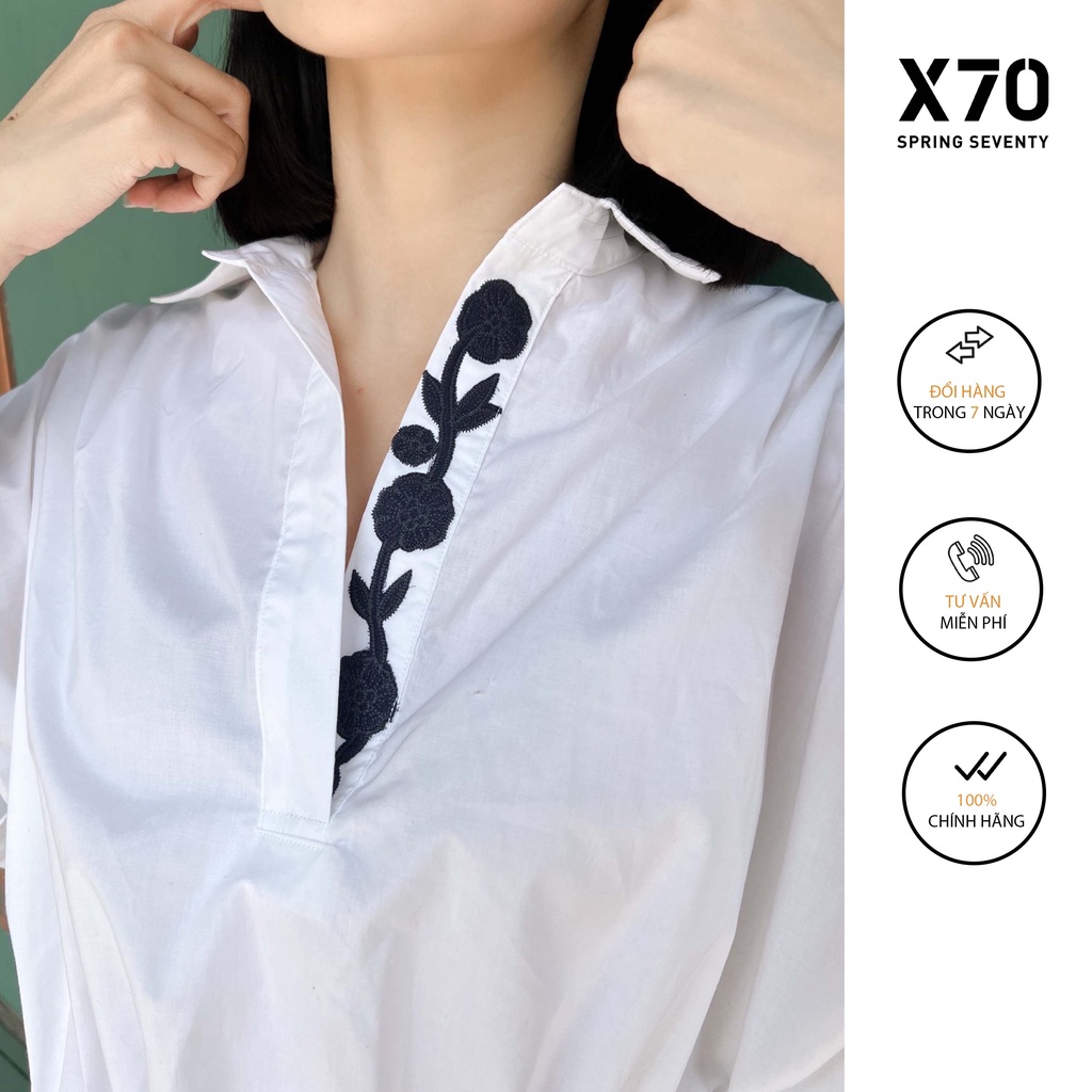 Áo Croptop Kiểu Nữ Kiểu Dáng Dây Rút Eo Hoạ Tiết Thêu Hoa Lá Thời Trang X70 - 00560022