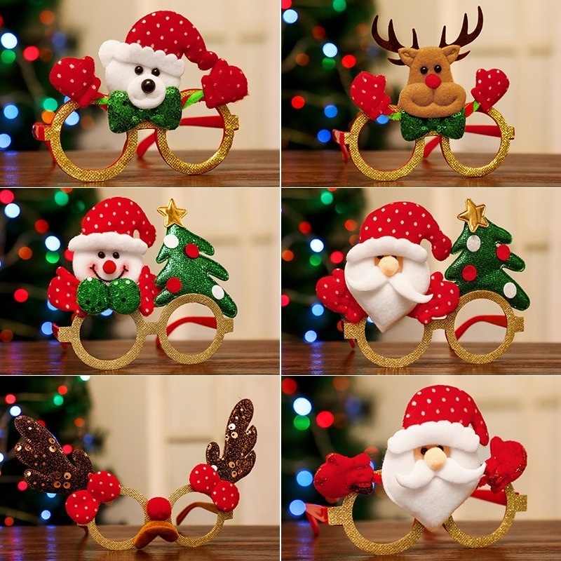 Mắt kính 17KM gọng phối hình cây thông/ ông già noel phụ kiện tham gia tiệc Giáng sinh