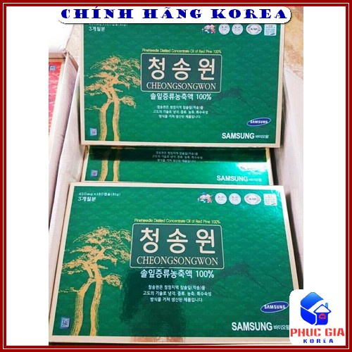 Tinh Dầu Thông Đỏ Cheongsongwon Hàn Quốc, Hộp Xanh 180v