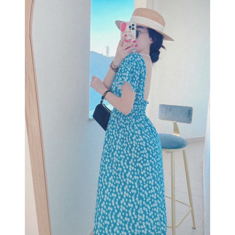 Đầm maxi đi du lịch biển, Đầm maxi hở lưng dự tiệc dáng xoè cao cấp | BigBuy360 - bigbuy360.vn