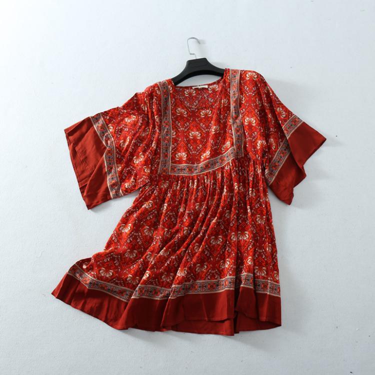 VÁY BOHEMIAN| HỌA TIẾT| DÁNG SUÔNG| TAY XÒE