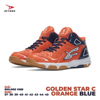 Giày thể thao bóng chuyền nam nữ Beyono Golden C Orange- Blue, đế cao su tự nhiên, chịu lực, thoáng khí