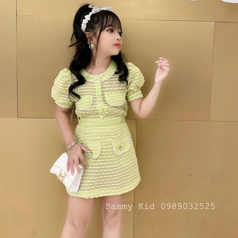 Set Xốp phối Khuy Ngọc Tiểu Thư cho bé gái size đại 15-39kg Siêu xinhh