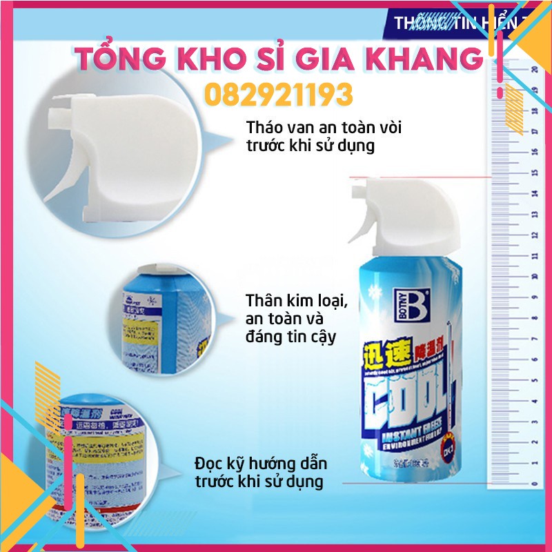 sp468 Bình xịt làm lạnh tức thời ô tô xe máy Instant Freeze Cool 180ml - 300ml - Làm lạnh nhanh, khử mùi hiệu quả