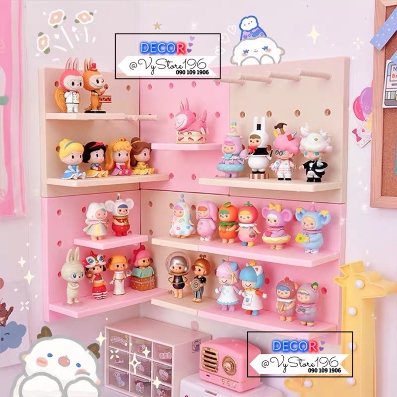 KỆ GHÉP MINI TRANG TRÍ DỄ THƯƠNG - PEGBOARD MINI TRANG TRÍ NHIỀU MÀU