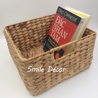 Hộc tủ , giỏ lục bình đựng sách vở Smile Decor phong cách Hàn