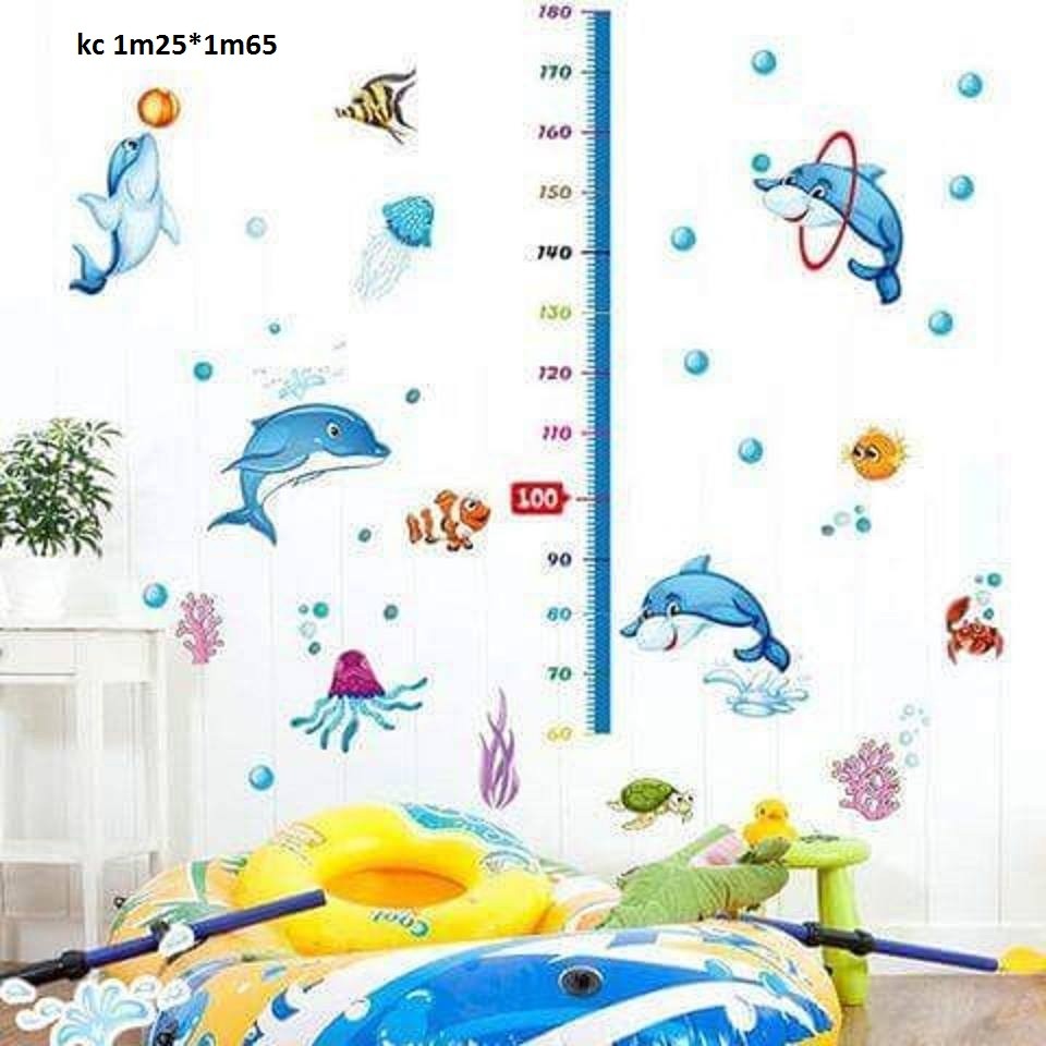 decal dán tường đo chiều cao
