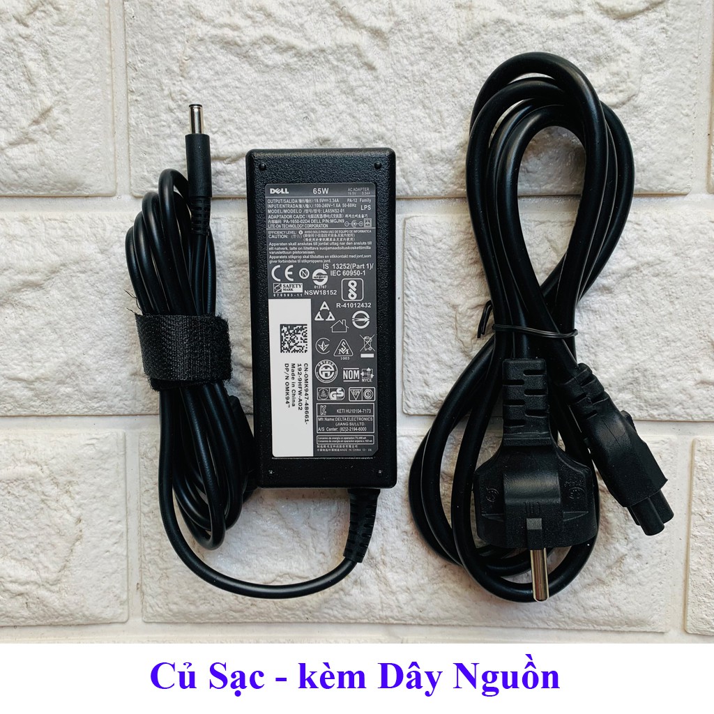 [Sạc ZIN] Sạc Laptop Dell 19.5V - 3.34A - 65W Chân Kim Nhỏ đường kính đầu sạc 4.5mm (ký hiệu Φ4.5 *3.0mm)