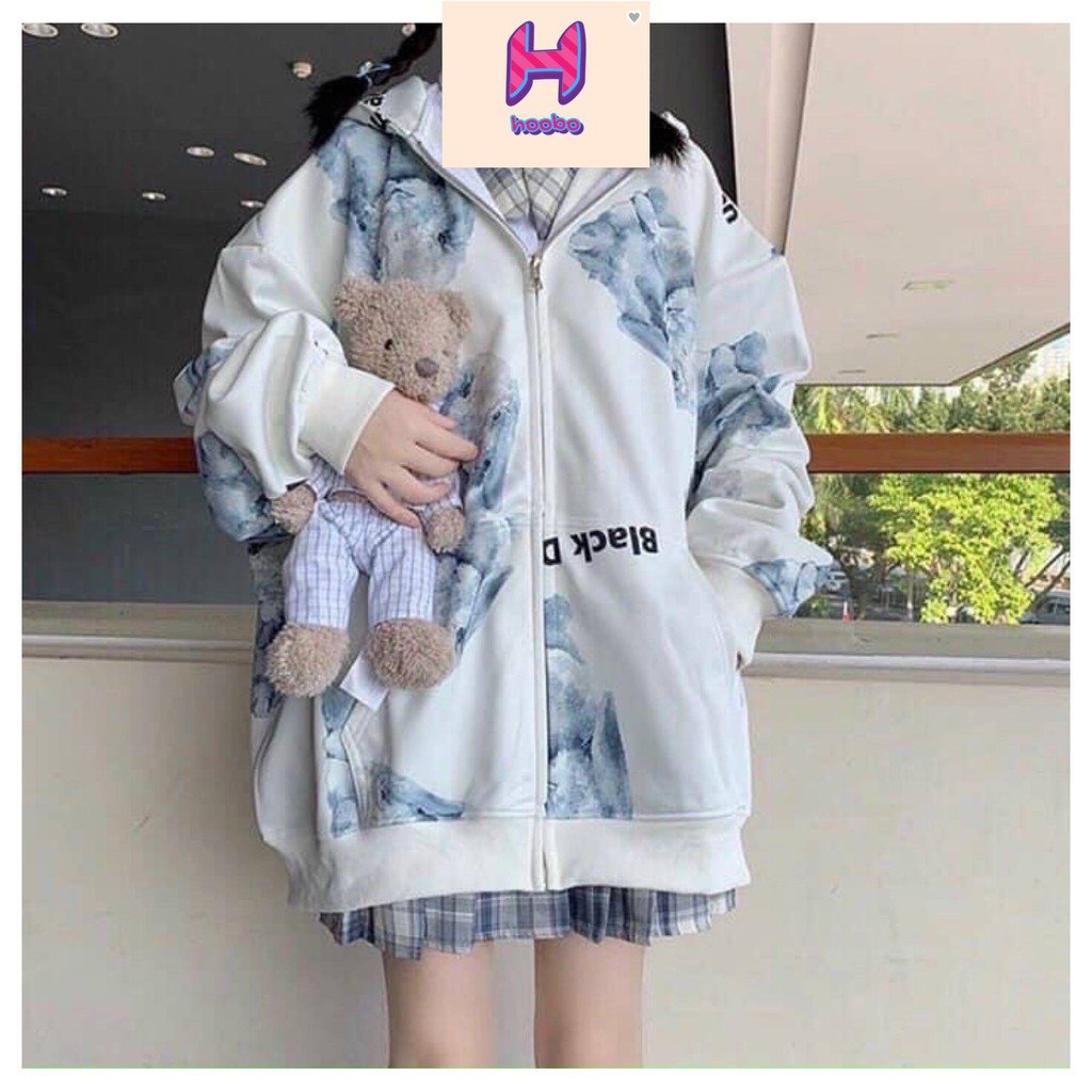 Áo Hoodie Nữ DEMON Gấu Bông Bigsize -  Khoác Nữ Ulzzang form rộng -  trơn Uni Mùa Đông