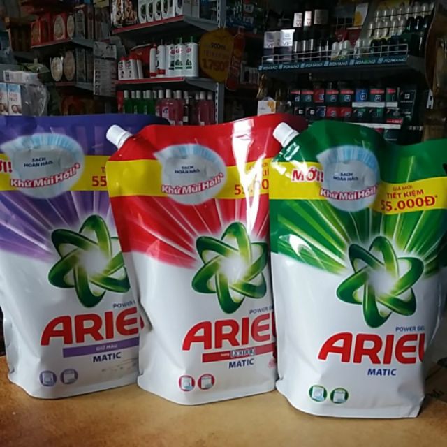 Nước giặt ariel power gel đậm đặc túi 2,15kg