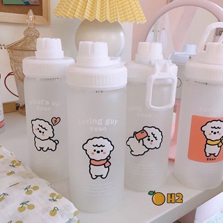 Bình nước thủy tinh kèm ống hút