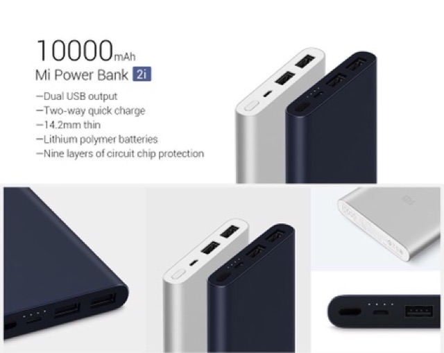 Sạc dự phòng Xiaomi Gen 2 10.000mAh