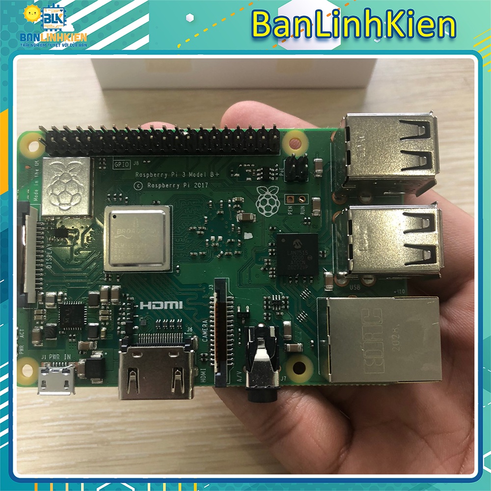 Combo Raspberry Pi3 B+ Plus Main in UK Chính Hãng/ Máy tính nhúng Raspberry B+