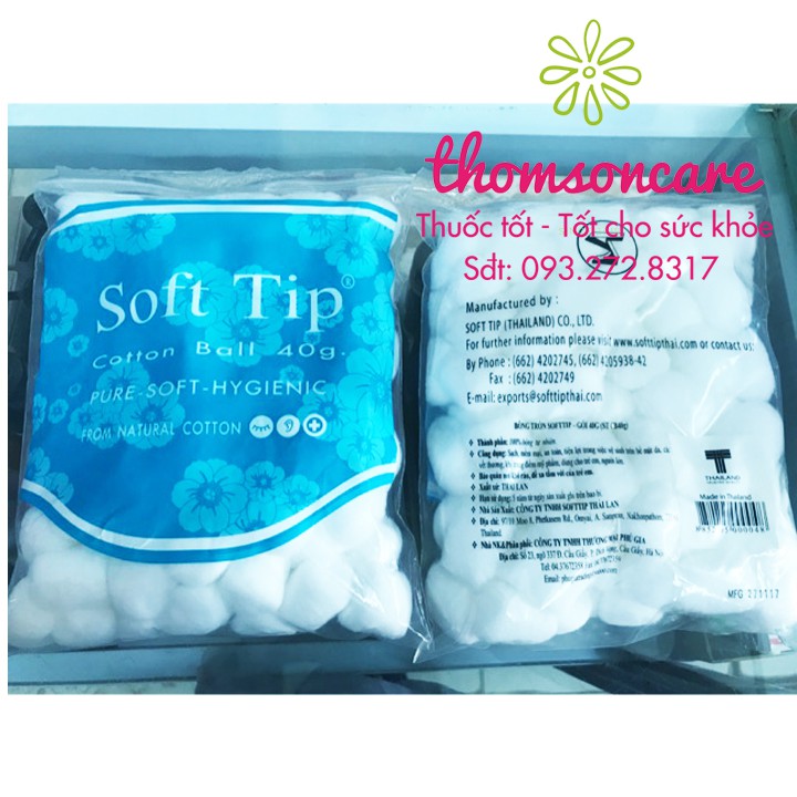 Bông gòn đút tai cho mẹ sau sinh Softtip - Bông viên tròn Soft tip, dùng trong y tế, nút nhét lỗ tai, trang điểm