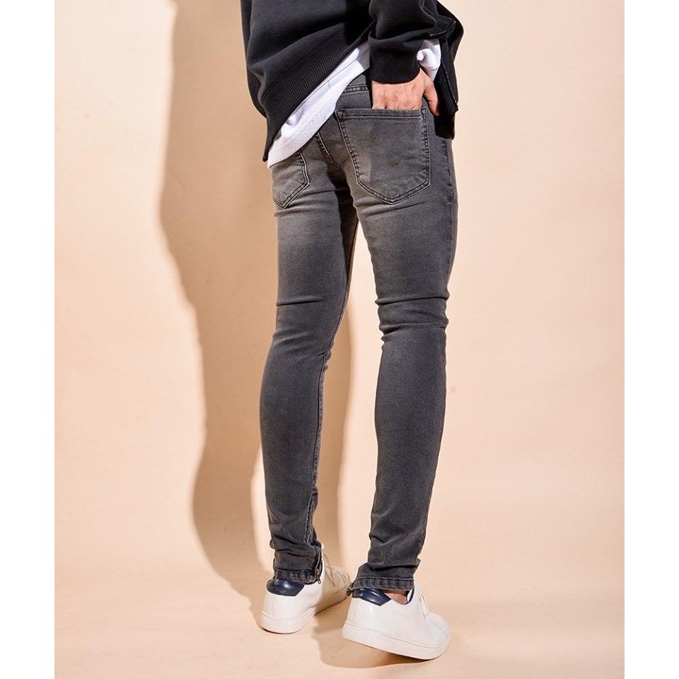 Quần jean ROUTINE - Quần jean nam skinny Xám đậm có khóa kéo ống chân 10S20DPA028 - Shop LA STORE