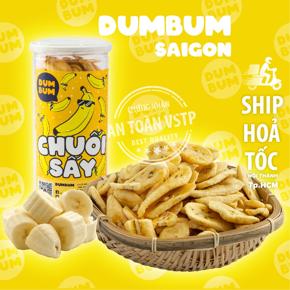 Chuối sấy giòn DumBum 300g đồ ăn vặt Sài Gòn