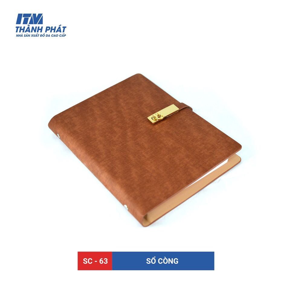 Combo 2 quyển sổ còng A5 có tai cài, bìa da, ruột 200 trang