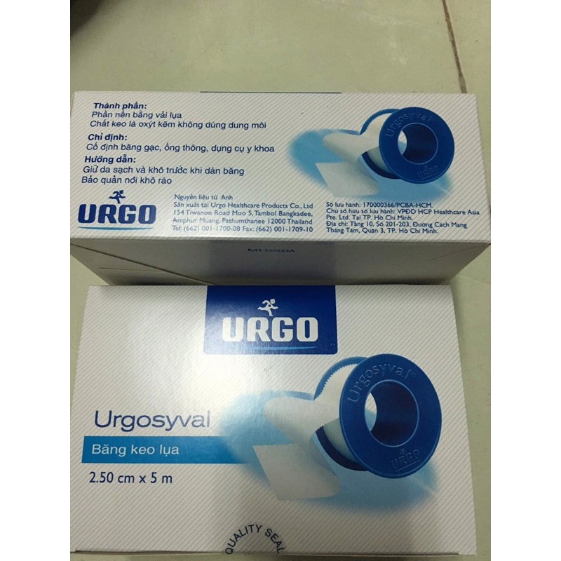 băng keo lụa Urgo Syval (Hộp 12 cuộn)