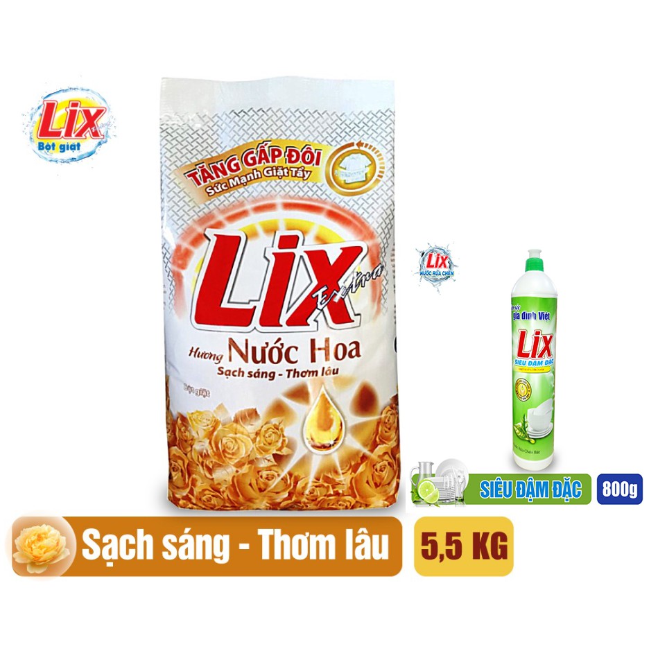 Bột giặt Lix Extra Hương Nước Hoa 5.5kg