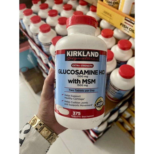 ‍♂️‍♀️[HSD 01/2024] KIRKLAND Glucosamine HCL 1500mg With MSM 1500mg của Mỹ 375 viên